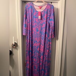 Lilly Pulitzer Pink and Blue Long Sleeve Dress